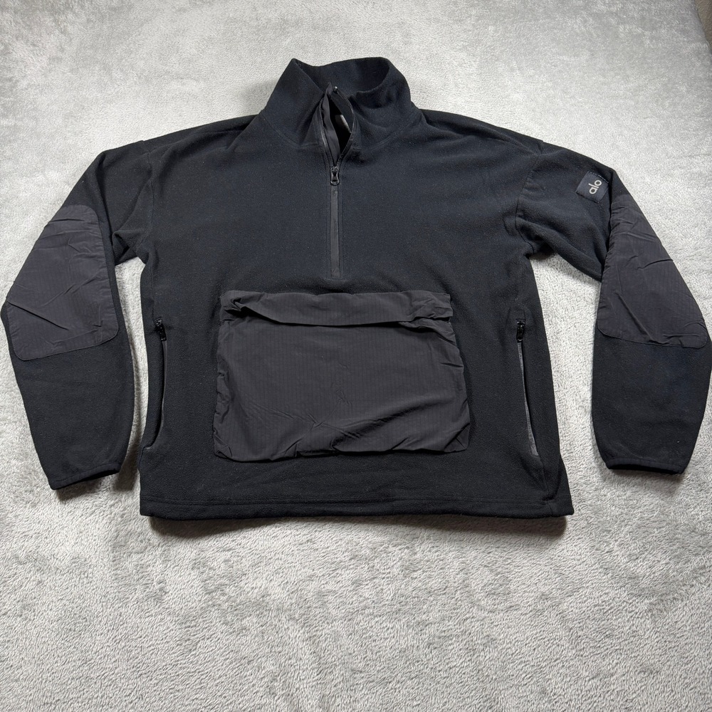 Alo Yoga Mammoth Half Zip Polar Fleece Pullover Womens Medium Black Winter